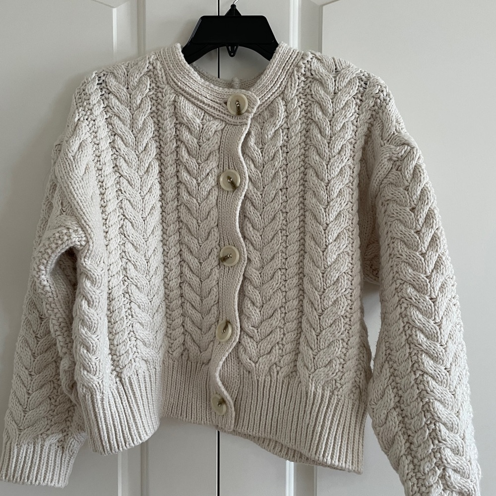 H&M Cream Cable Knit Cardigan